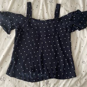 Jcrew polked dot top.